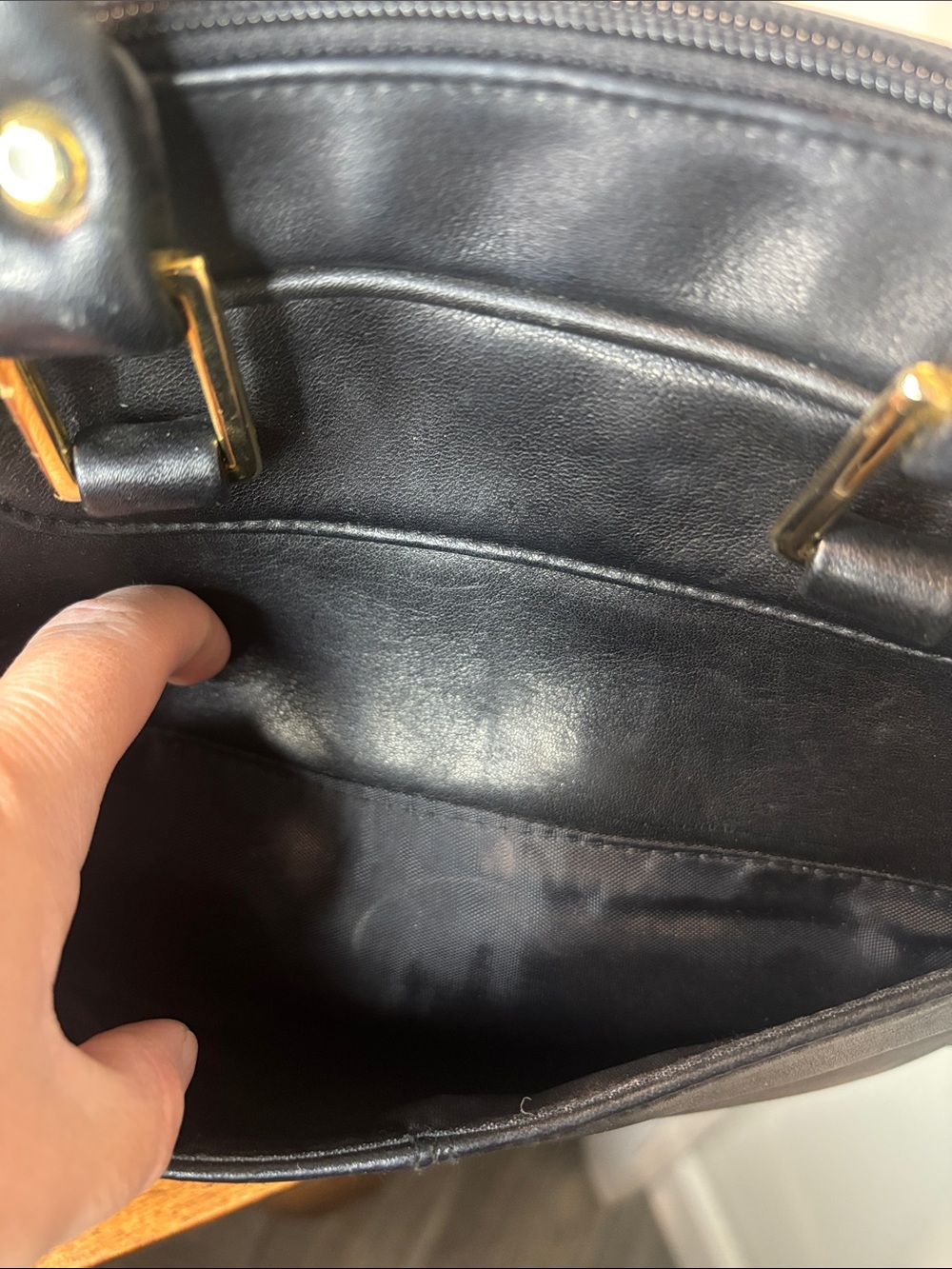 Tignanello Black Leather Satchel - Picture 8 of 16